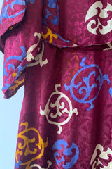 Aquaria Kimono Dress - Vintage Sari - Plum Jam Jacquard - Free Size M/L By All About Audrey