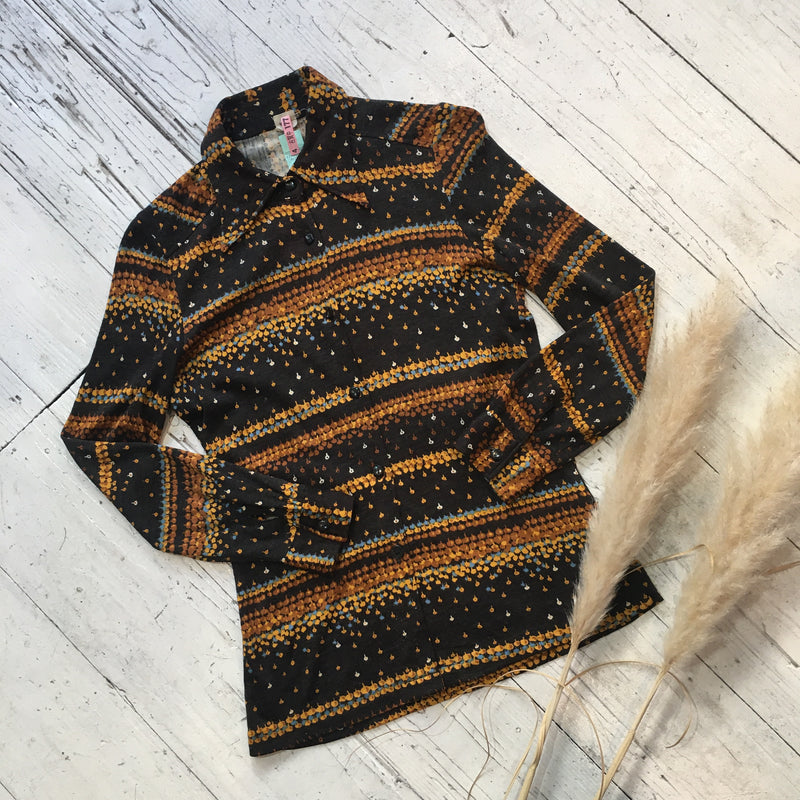Retro 70s Ditsy Print Shirt - XS/S