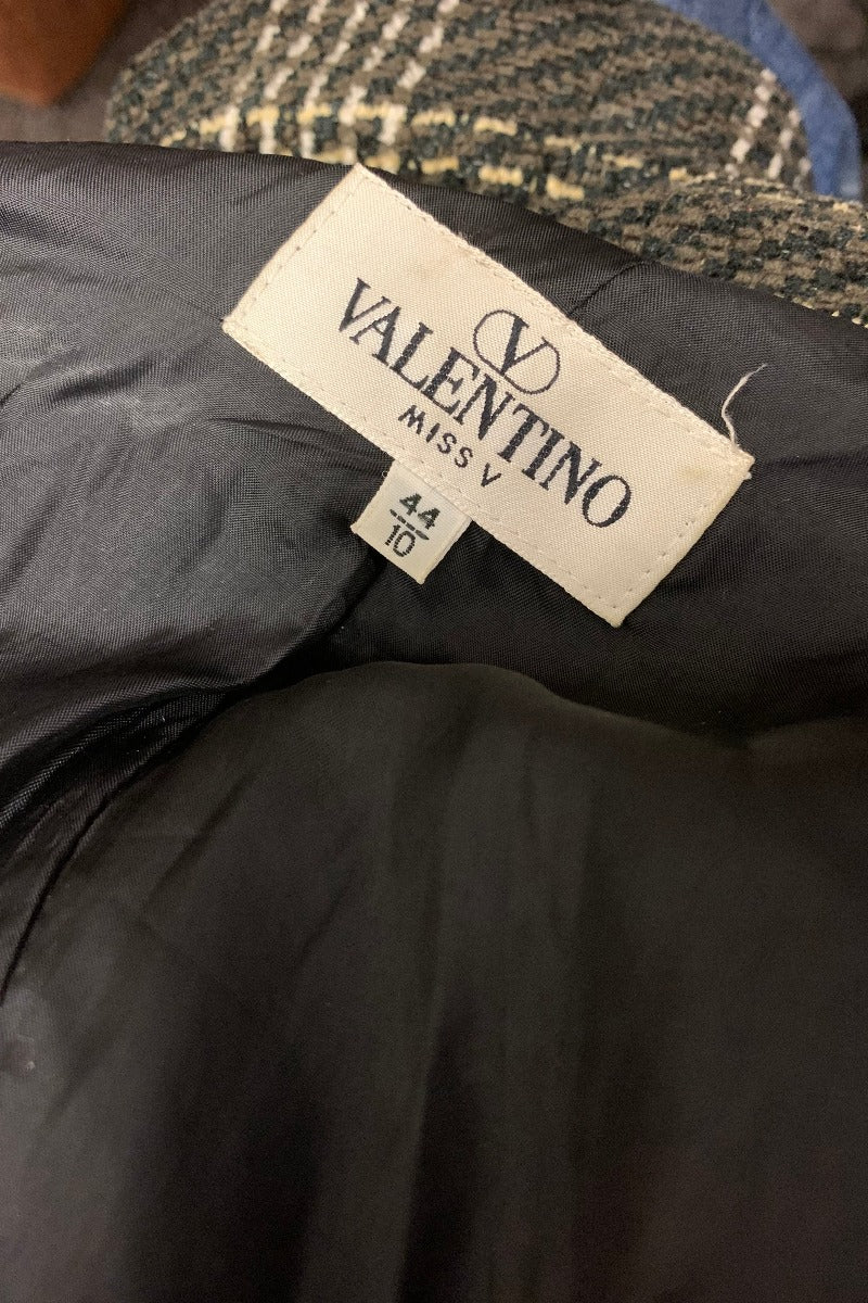 Vintage Valentino Blazer - Deep Cocoa Tartan Stitch - Size S by all about audrey