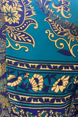 Poppy Smock Dress - Vintage Sari - Lapis Blue Wildflower - S/M