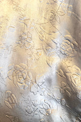 Venus Vintage Sari Midi Dress - Silver & Lilac Embossed Floral - Size M/L