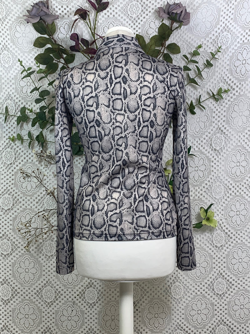 SALE Vintage Snakeskin Print Fitted Top - Size XS / S