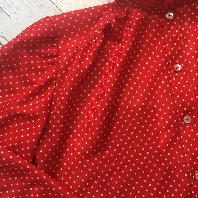 Retro Red Polka Dot Shirt  - Free Size