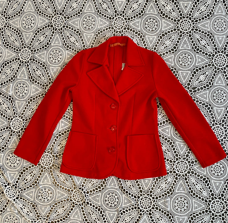 SALE Vintage Spring Red 60s Fitted Jacket - Size - XS