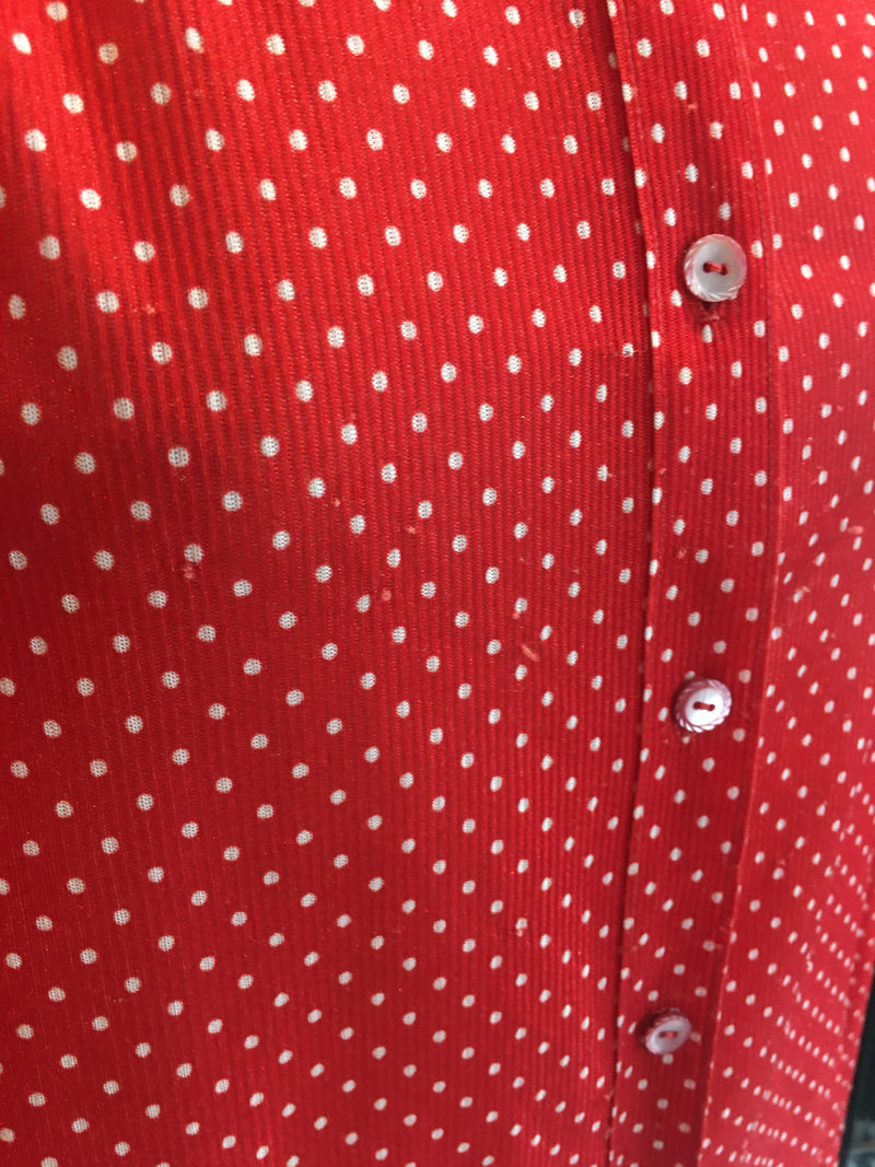 Retro Red Polka Dot Shirt  - Free Size