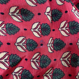 Pippa Shorts - Vintage Indian Sari Shorts -  Soft Red & Grey Floral- Size XS