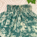 Pippa Shorts - Vintage Indian Sari Shorts -  Minty Blue & Snow Floral - Size XS