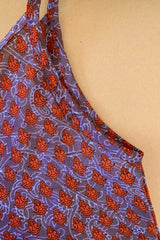 Winona Jumpsuit - Vintage Sari - Burnt Orange & Coffee Motif - S/M