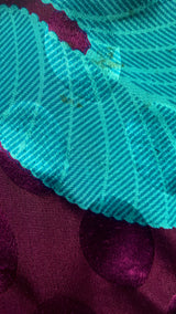 Gemini Kimono - Aubergine & Icy Blue Shimmer - Vintage Indian Sari - XS