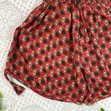 Pippa Shorts - Vintage Indian Sari Shorts -  Soft Red & Grey Floral- Size XS