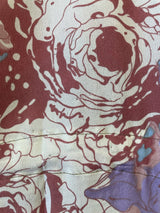 Billie Jumpsuit - Vintage Indian Sari - Marbled Ivory with Watercolour Lilac Rose - M/L