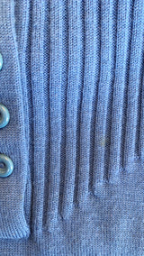 Vintage 1970s Knitted Mini Dress - Cerulean Blue - Size XXS/XS