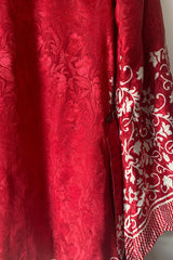 Karina Kimono Mini Dress - Vintage Sari - Ruby & Pearl Baroque Floral - Free Size S By All About Audrey