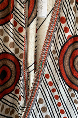 Karina Kimono Mini Dress - Vintage Sari - Ivory & Rust Spots - Free Size XXL By All About Audrey