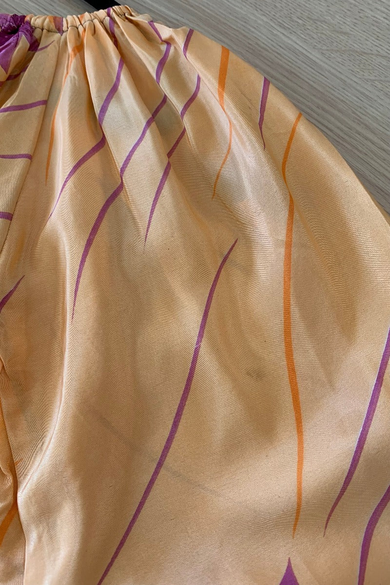 Scorpio Top - Peach Lotus - Vintage Indian Sari - XS - M/L By All About Audrey