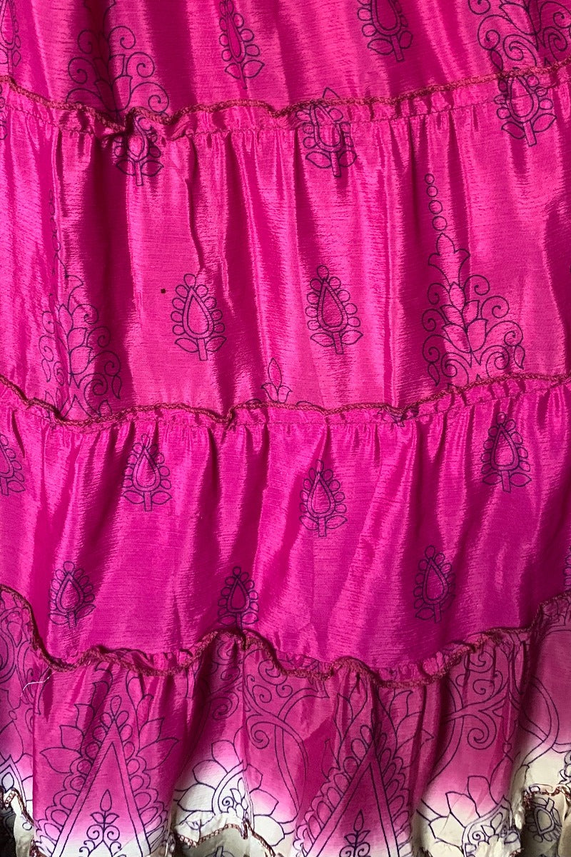 Delilah Maxi Dress - Blackberry Purple - Vintage Sari - Free Size S/M
