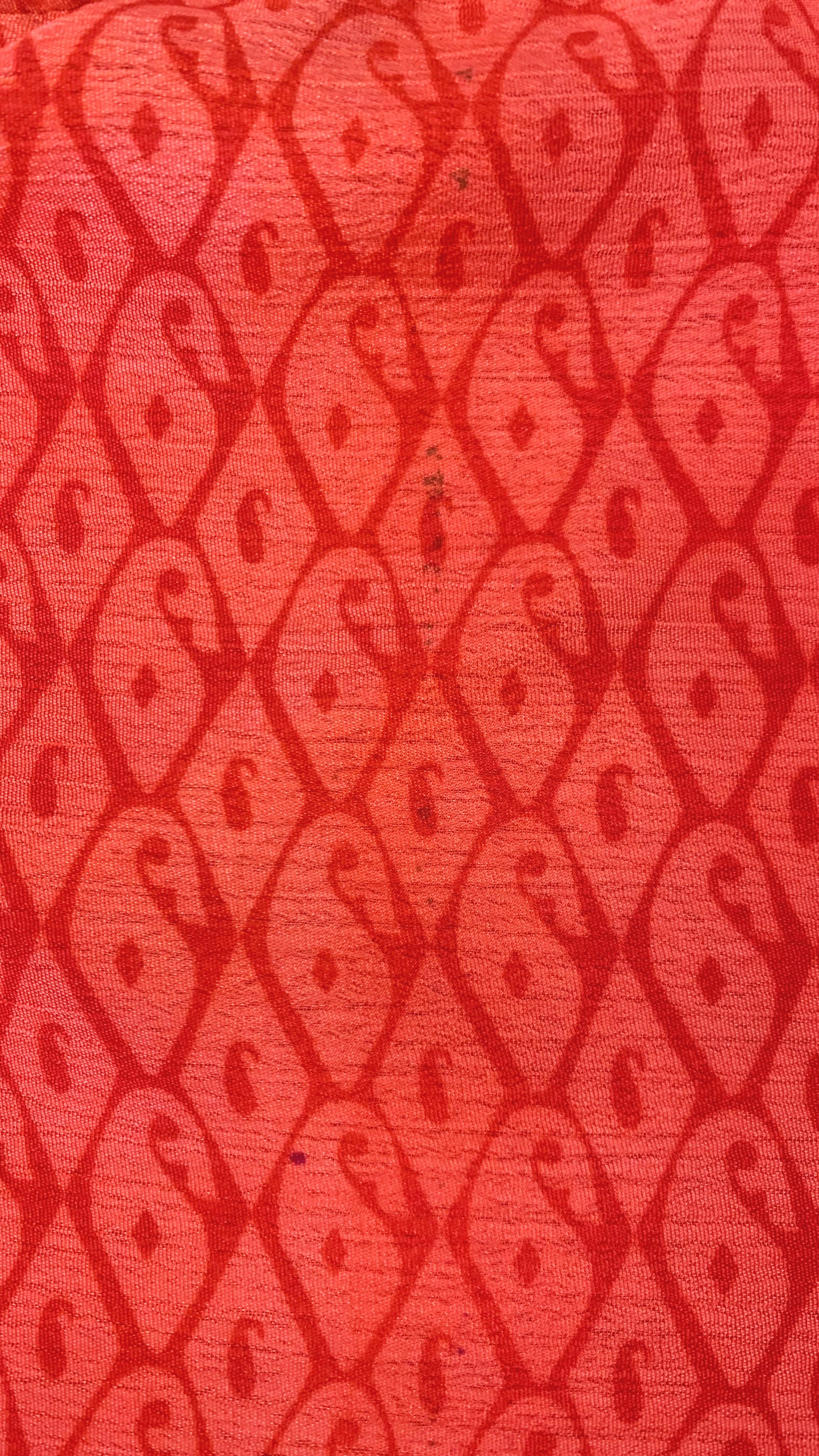 Jude Tunic Top - Vintage Indian Sari - Cupid Red Paisley Shimmer - XS