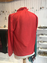 Retro Red Polka Dot Shirt  - Free Size