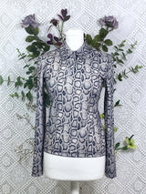 SALE Vintage Snakeskin Print Fitted Top - Size XS / S