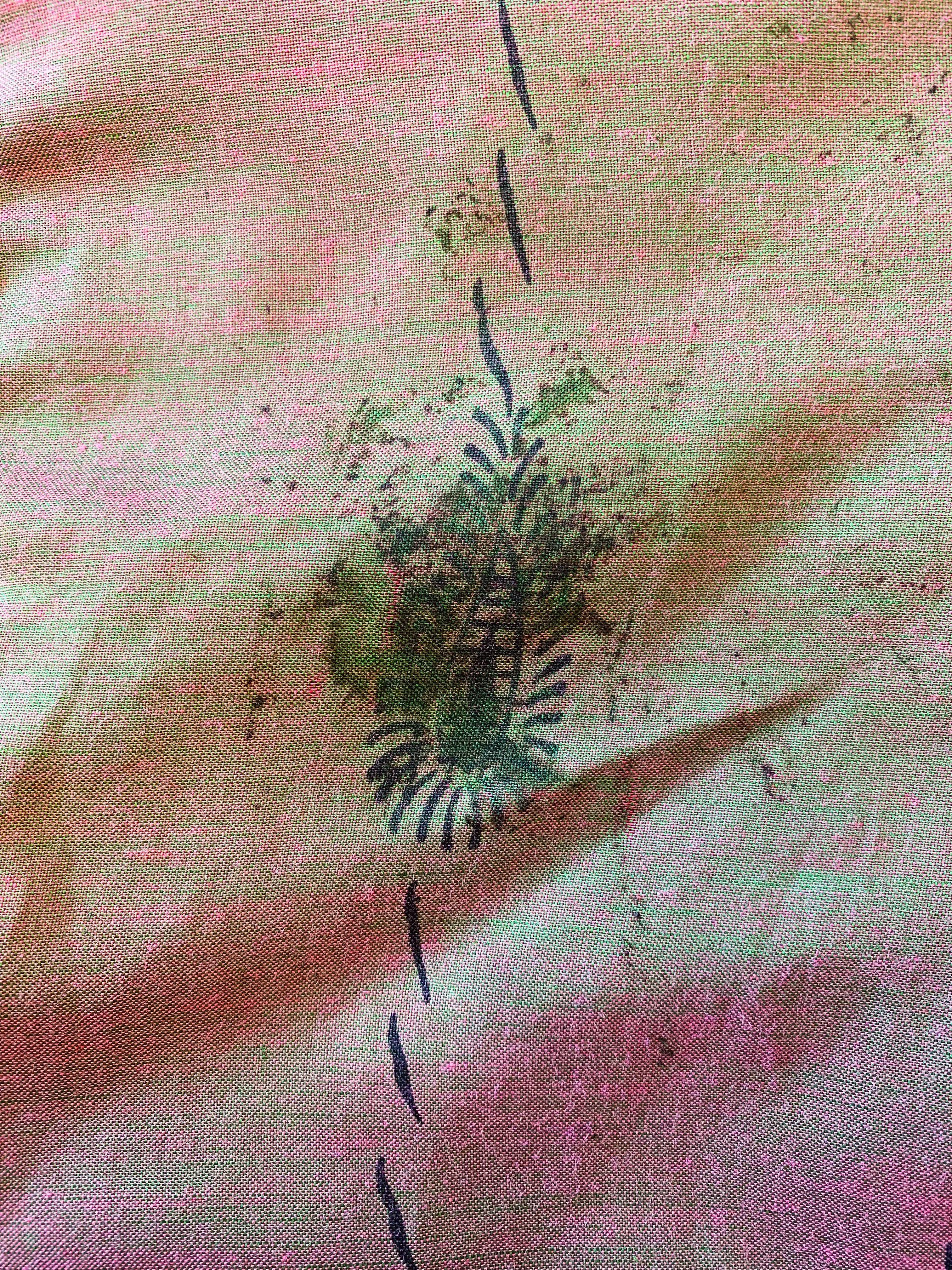 Daisy Midi Smock Dress - Vintage Indian Cotton - Irridecent Purple & Green - XS
