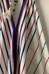 Athena Maxi Dress - Vintage Sari - Lily White & Purple Leaf Print - S - L/XL By All About Audrey