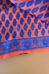 Winona Jumpsuit - Vintage Sari - Peachy Coral & Violet Motif - S/M by All About Audrey