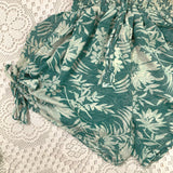 Pippa Shorts - Vintage Indian Sari Shorts -  Minty Blue & Snow Floral - Size XS