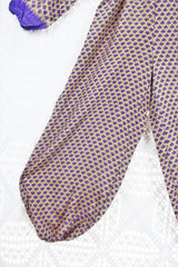 Suki Jumpsuit - Vintage Indian Sari - Iris & Oatmeal Floral - XS