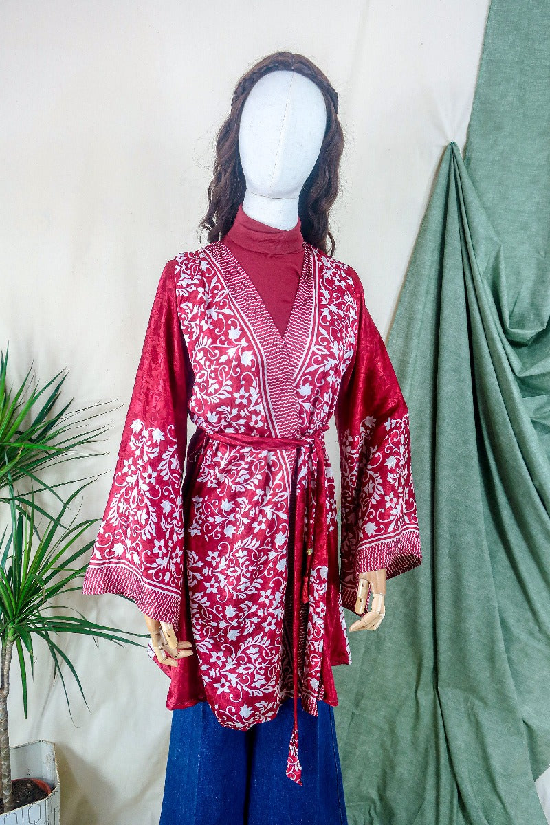 Quilted kimono robe top