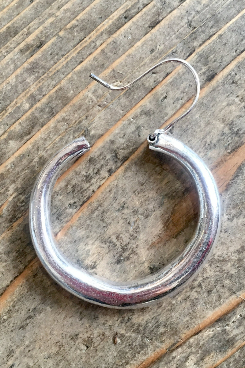 Vintage silver discount hoop earrings