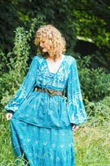 Peacock Prairie Bohemian Smock Top - Ocean & Indigo Rayon - ALL SIZES by All About Audrey