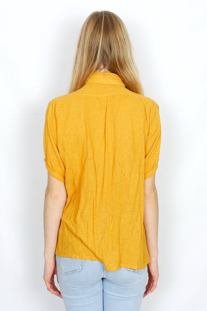 Vintage Woven Shirt - Mustard Yellow - Free Size M/L