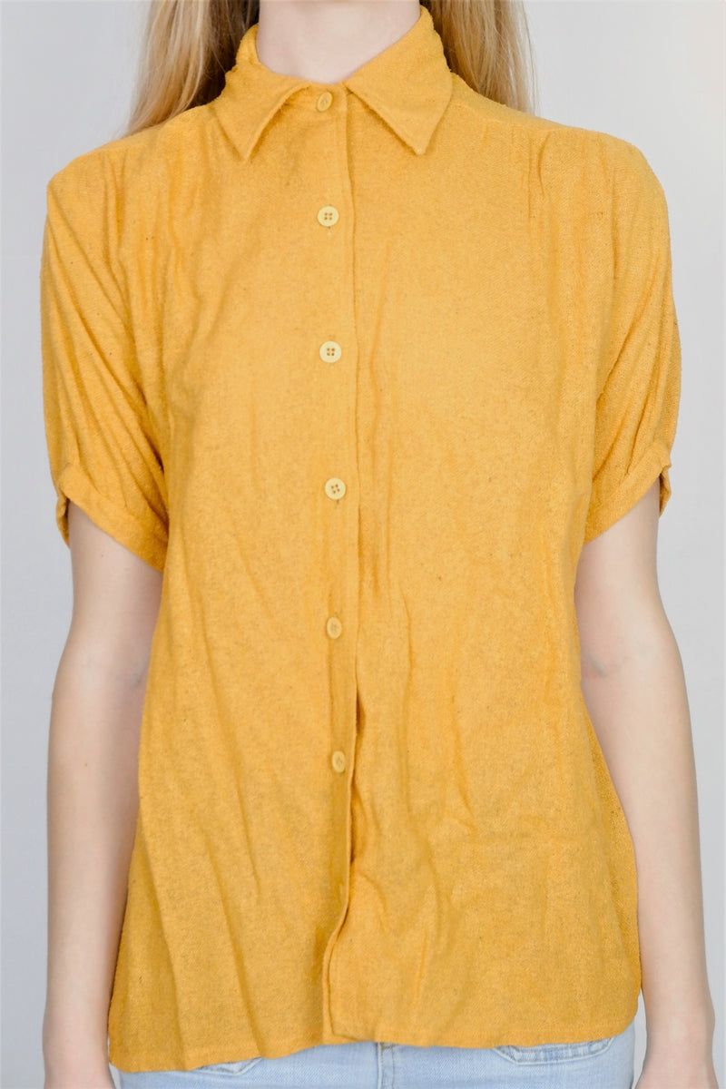 Vintage Woven Shirt - Mustard Yellow - Free Size M/L