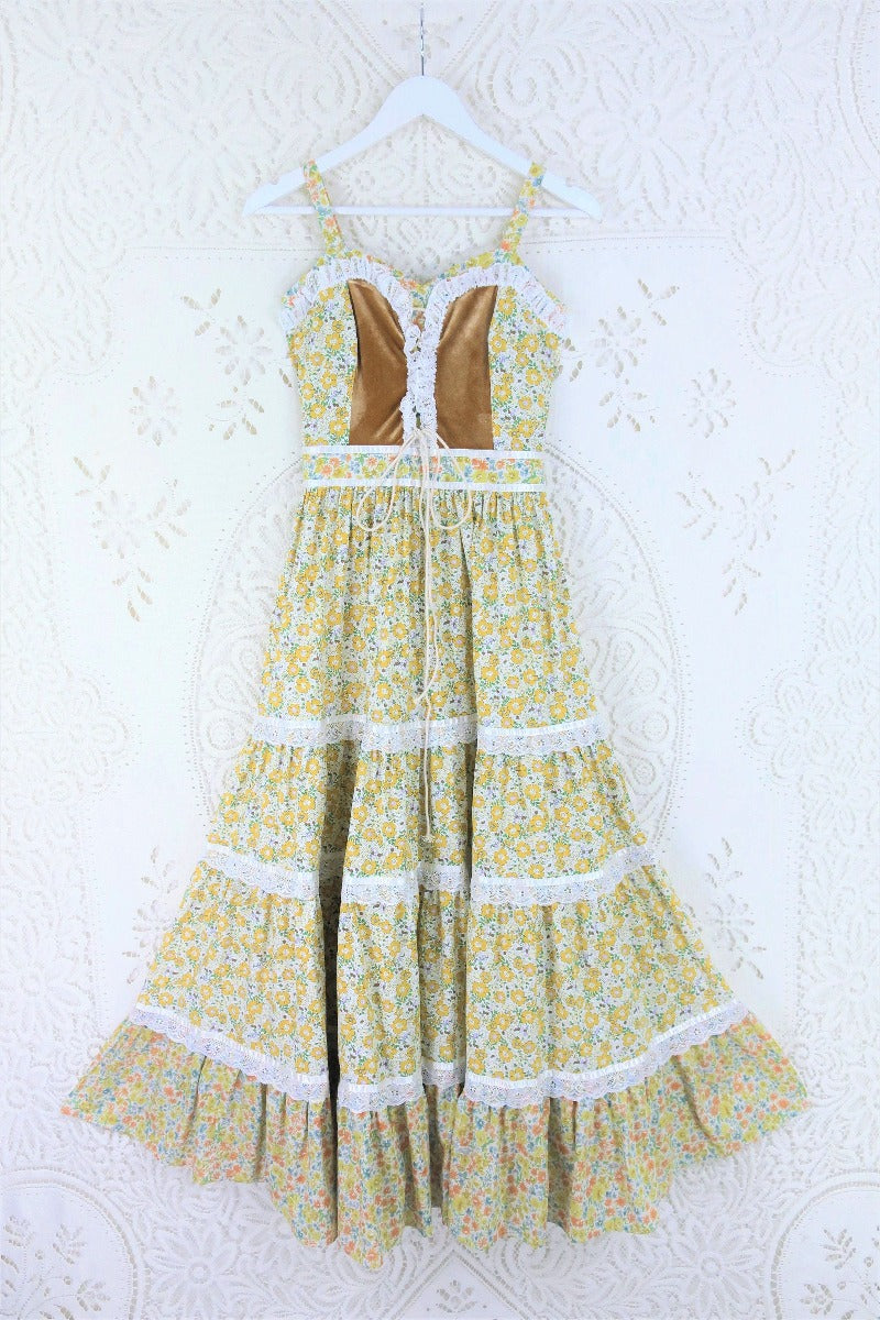 Darcy Maxi Dress in Saffron Bloom Yellow
