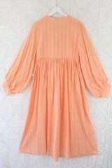 Primrose Dress - Block Colour Indian Cotton - Peach Powder - ALL SIZES all about audrey