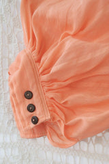 Primrose Dress - Block Colour Indian Cotton - Peach Powder - ALL SIZES all about audrey