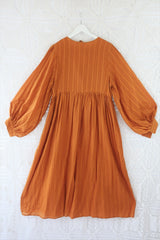 Primrose Dress - Block Colour Indian Cotton - Antique Amber - ALL SIZES all about audrey