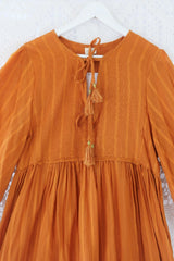 Primrose Dress - Block Colour Indian Cotton - Antique Amber - ALL SIZES all about audrey