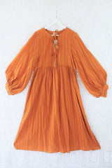 Primrose Dress - Block Colour Indian Cotton - Antique Amber - ALL SIZES all about audrey