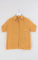 Vintage Woven Shirt - Mustard Yellow - Free Size M/L By All About Audrey