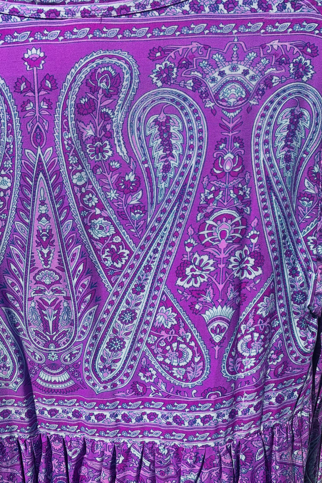 Florence Smock Top in Orchid Purple Paisley Floral