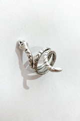 side silver plated coiled snake ring from our collection of bohemian turkish jewellery by all about audrey