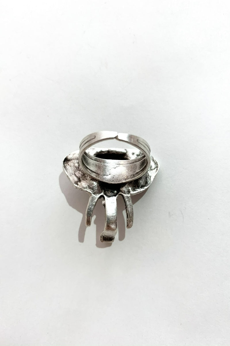 back silver plated elephant ring from our collection of bohemian turkish jewellery by all about audrey