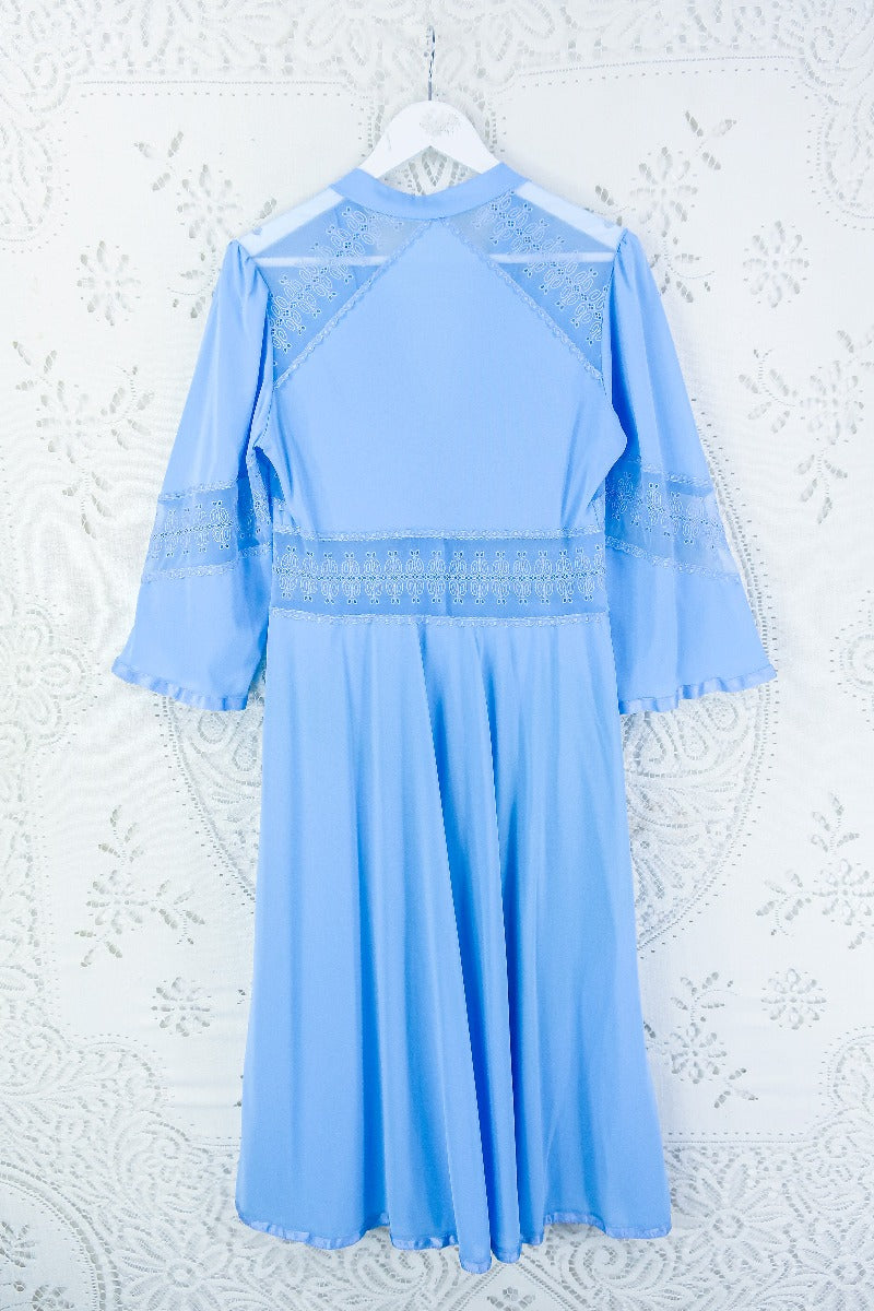 Vintage Powdered Blue Broderie Anglaise Overcoat - Size XS By All About Audrey