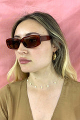 70s Slim Cat Eye Sunglasses - Sienna Brown by all about audrey
