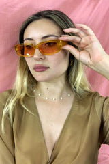 70s Crystal Cat Eye Sunglasses - Sunrise Orange by all about audrey