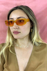 70s Crystal Cat Eye Sunglasses - Sunrise Orange by all about audrey
