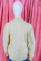 Vintage Jumper - Lemon Sparkle Lurex Knit - Size S by all about audrey