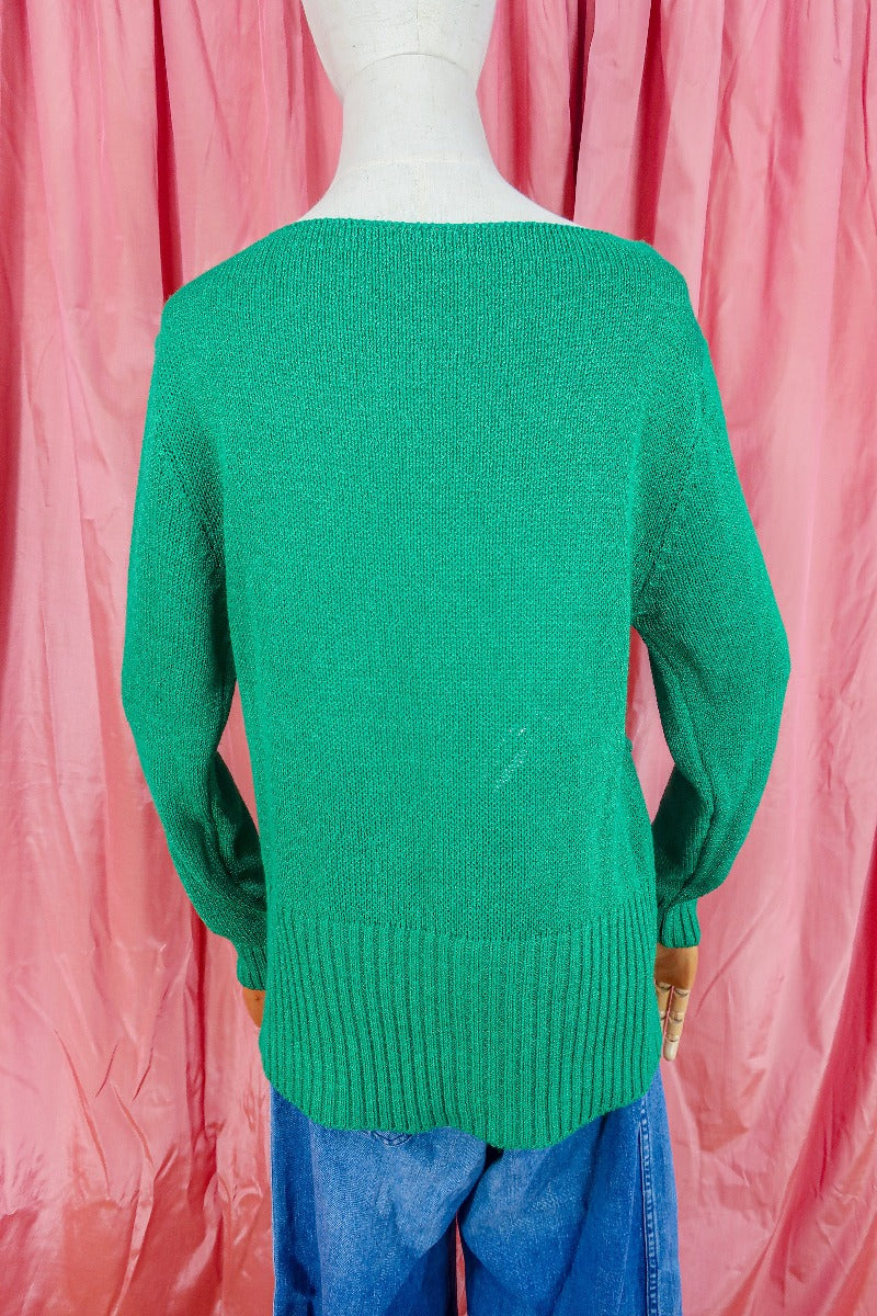 Vintage Jumper - 80's Shamrock Chevron Knit - Size M/L by all about audrey