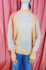 Vintage Jumper- Peach Melba 80's Batwing Knit - Size M by all about audrey